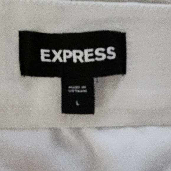 EXPRESS Stylish High Waisted Utility White Mini Skirt with Pockets Size L - Picture 9 of 12